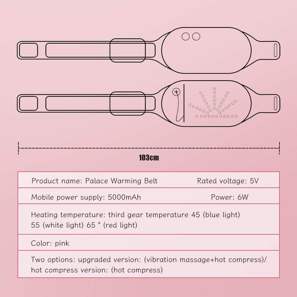 Electric Heated Hot Compress Belt MassagerSkin and SatinMy StoreIntroducing our Menstrual Heating Pad - the ultimate solution to alleviate menstrual pain and discomfort for women and girls! This warm palace hot waist belt is desiElectric Heated Hot Compress Belt Massager