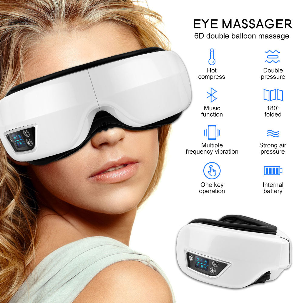 Eye Massager 6D Smart AirbagSkin and SatinMy StoreIf you are looking for an eye massager that can relieve eye fatigue, reduce dark circles and puffiness, and give you a rejuvenated appearance, look no further than tEye Massager 6D Smart Airbag