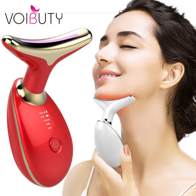 Thermal Neck LiftingSkin and SatinMy StoreThe Thermal Neck Lifting and Massager is a color light beauty instrument that can clean skin, EMS care, warm moisturize, and integrate positive ions + negative ions Thermal Neck Lifting and Massager