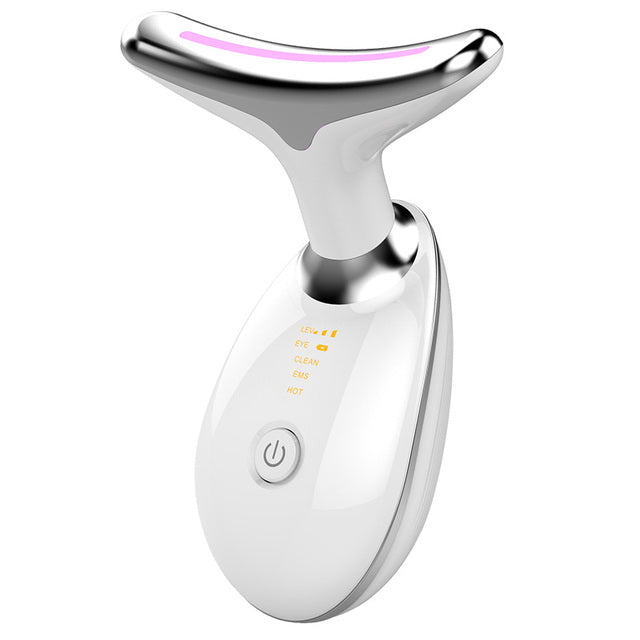 Thermal Neck LiftingSkin and SatinMy StoreThe Thermal Neck Lifting and Massager is a color light beauty instrument that can clean skin, EMS care, warm moisturize, and integrate positive ions + negative ions Thermal Neck Lifting and Massager