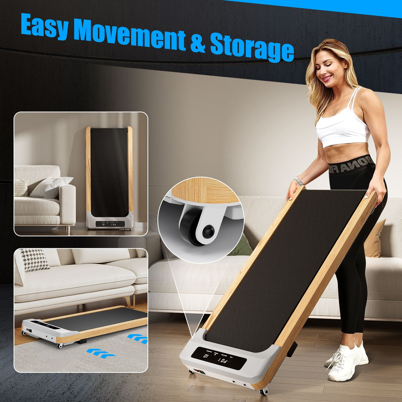 Under Desk Treadmill Walking Pad with 7-Layer Running Belt